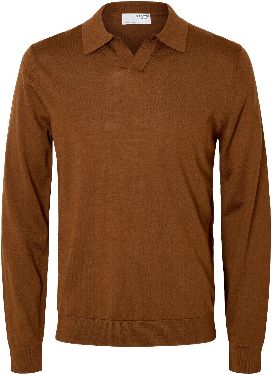 SLHTRAY LS KNIT MERINO OPEN POLO