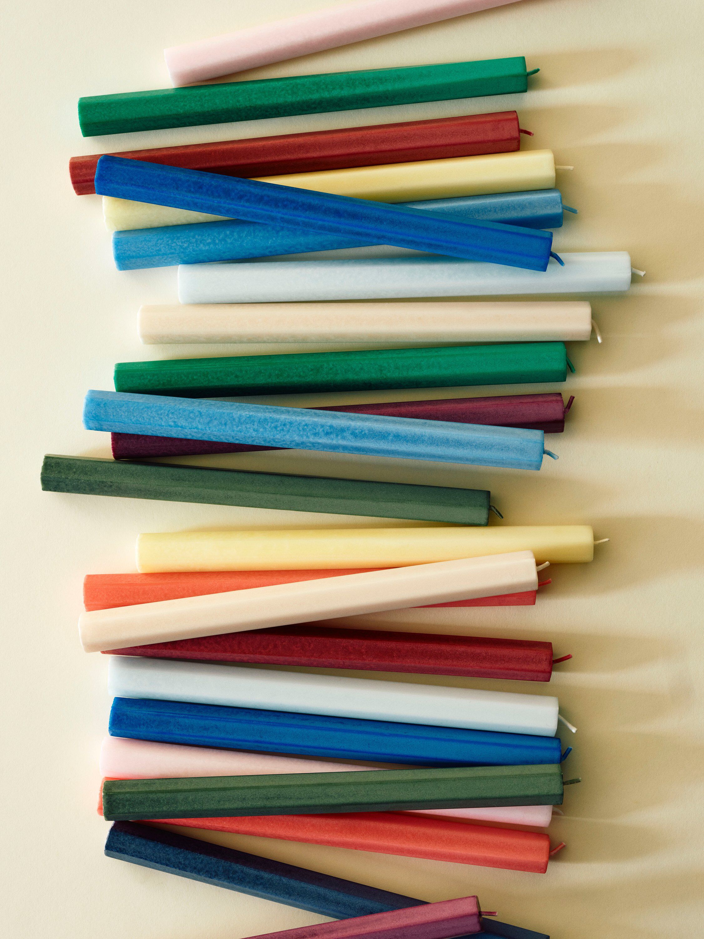 Hexagon Candle-Greens and whites, Set of 4