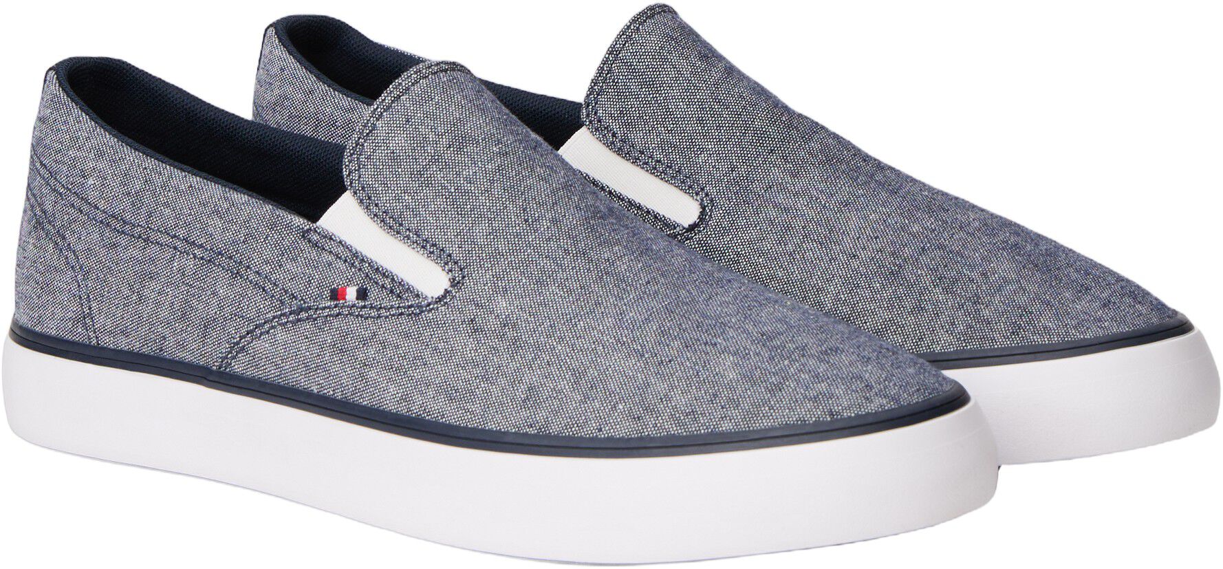 Linen Chambray Jacquard Slip-On Trainers