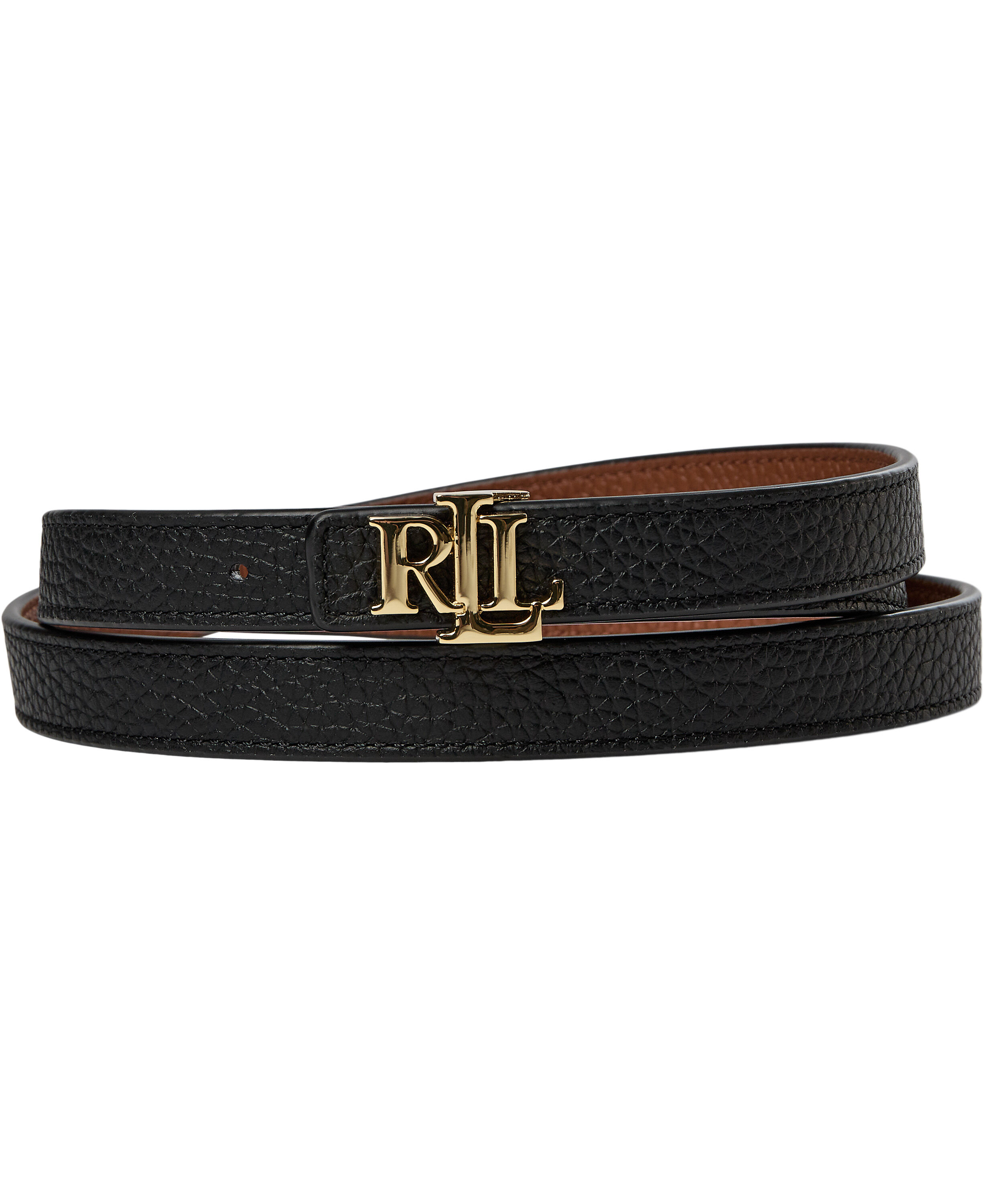 Logo Reversible Leather Skinny Belt
