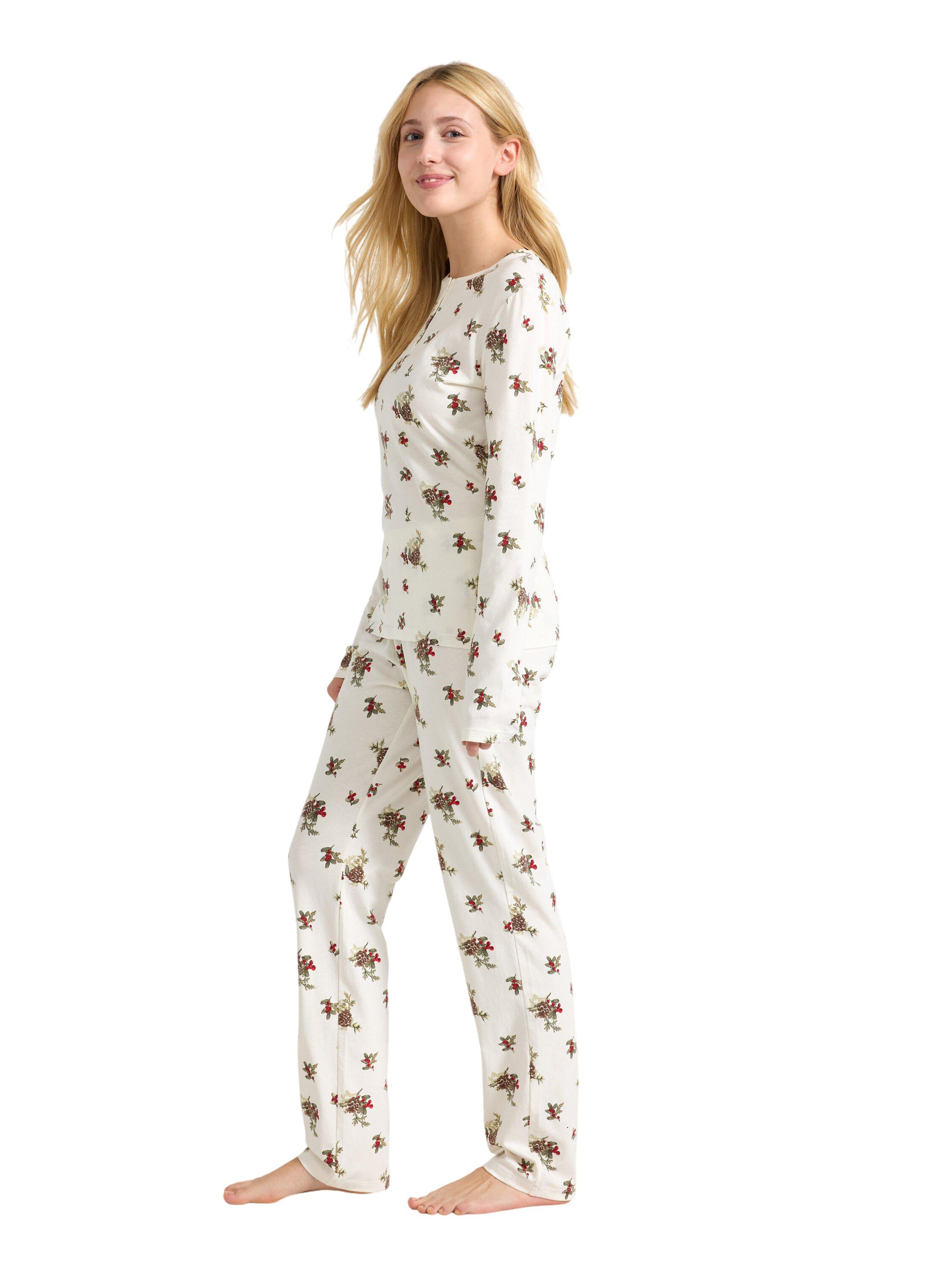 Matchende pyjamass&aelig;t i bomuld med l