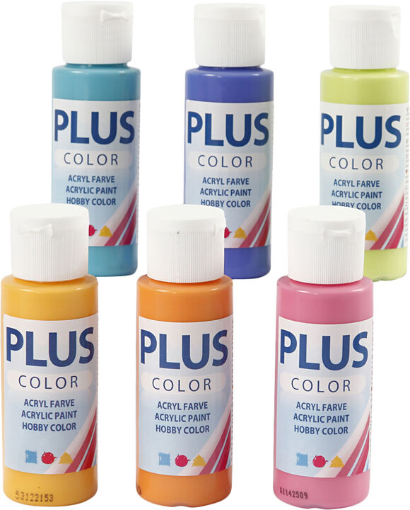 Plus Color Hobbymaling, colorful, 6x60ml.