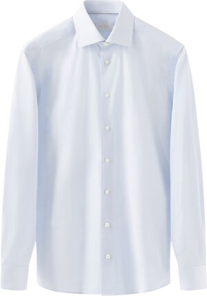 Contemporary Fit Light Blue Solid Elevated Twill Shirt