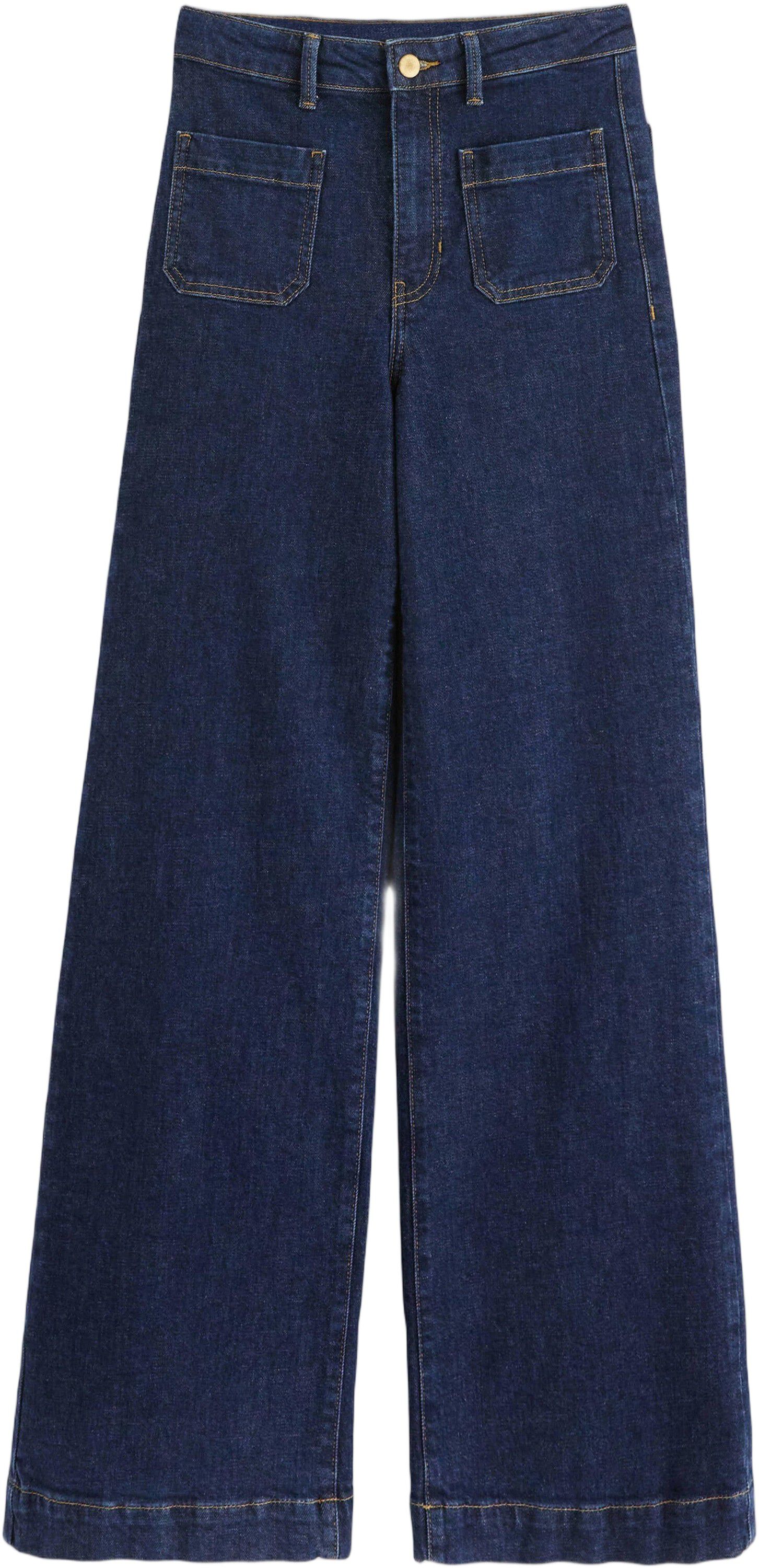 Jeans med h&ouml;g midja i bomullsdenim