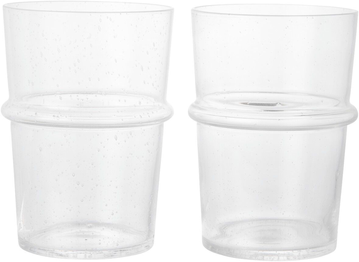 Boya Tall Glasses - Set of 2 - Clear with bubbles