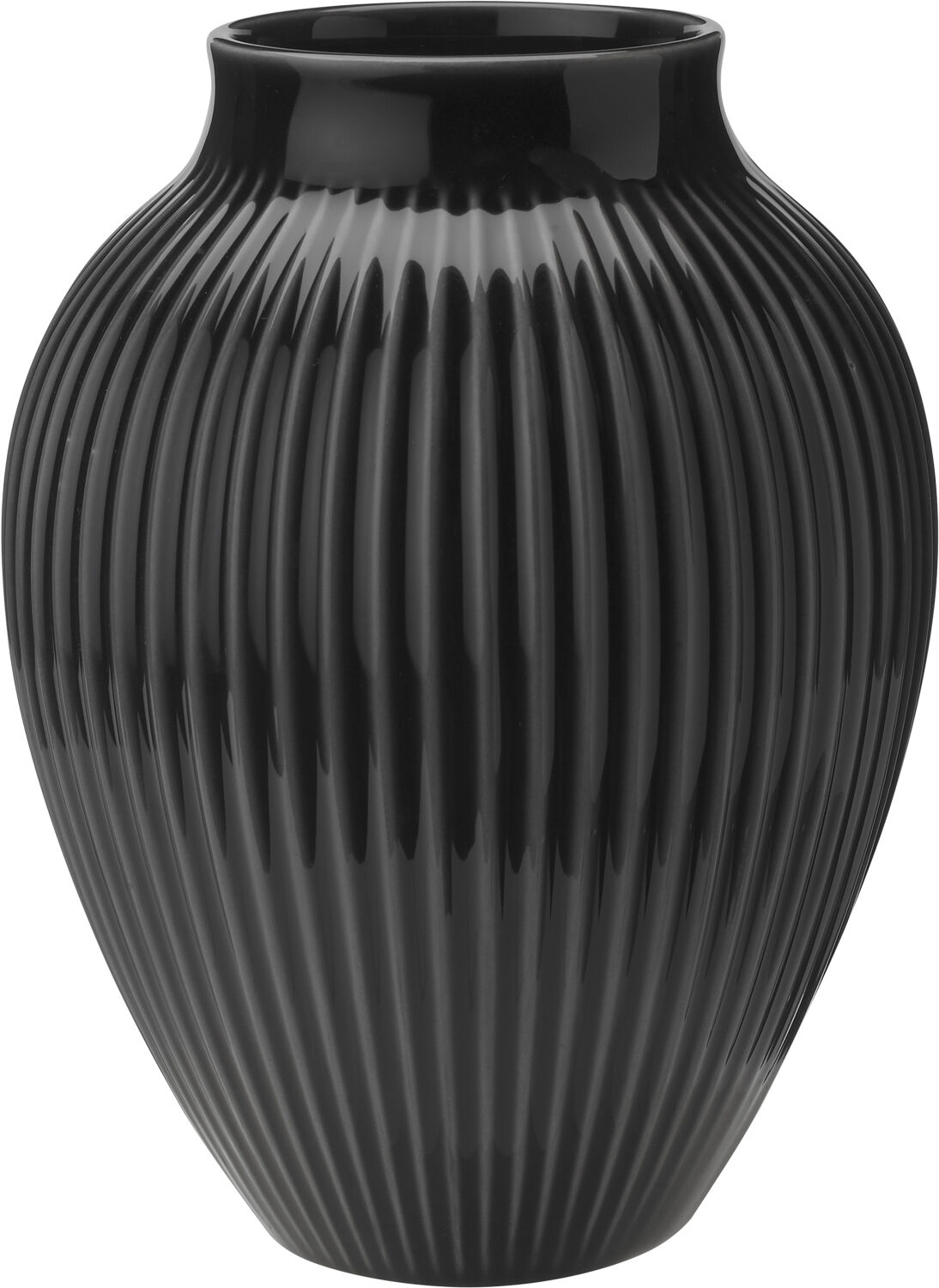 Knabstrup vase H 20 cm ripple black