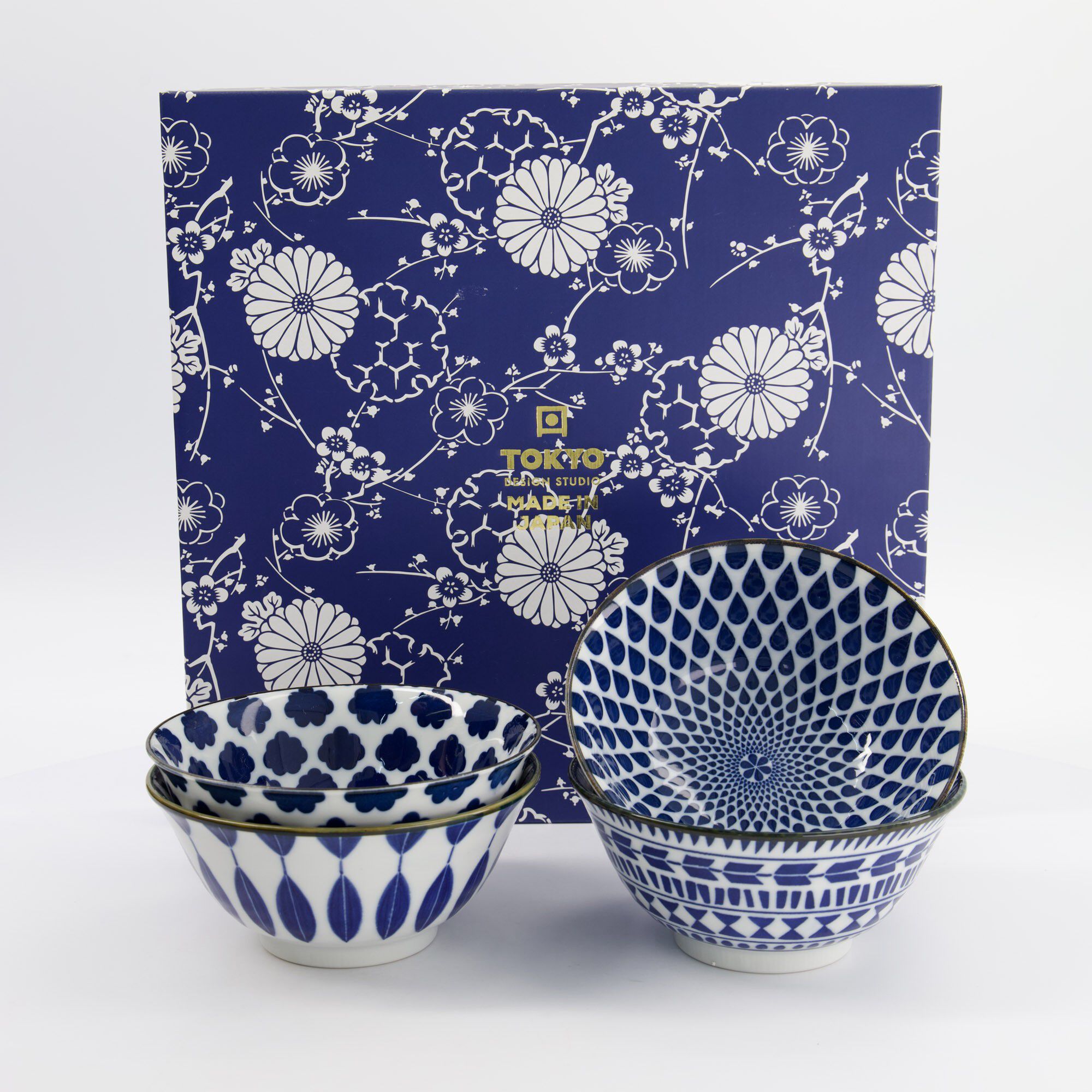 Mixed Bowls Tayo Bowl Giftset 4pcs 15x7cm 500ml Blue/White D