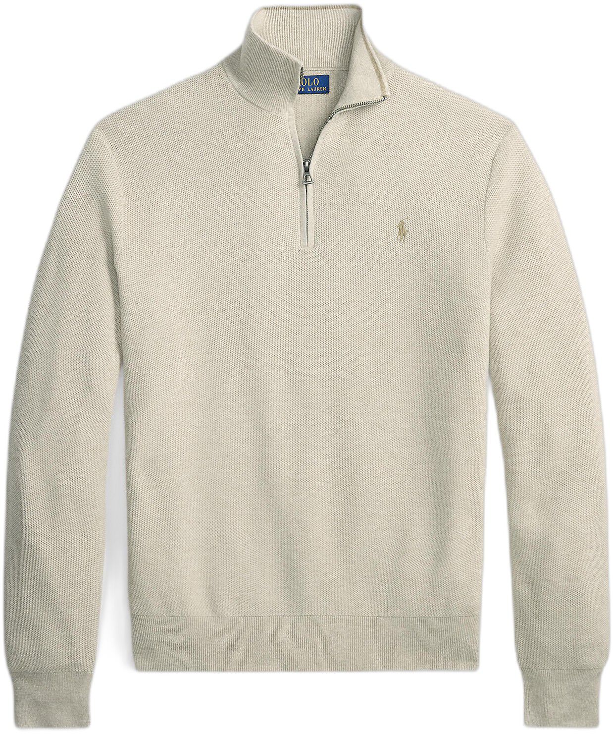 Mesh-Knit Cotton Quarter-Zip Sweater