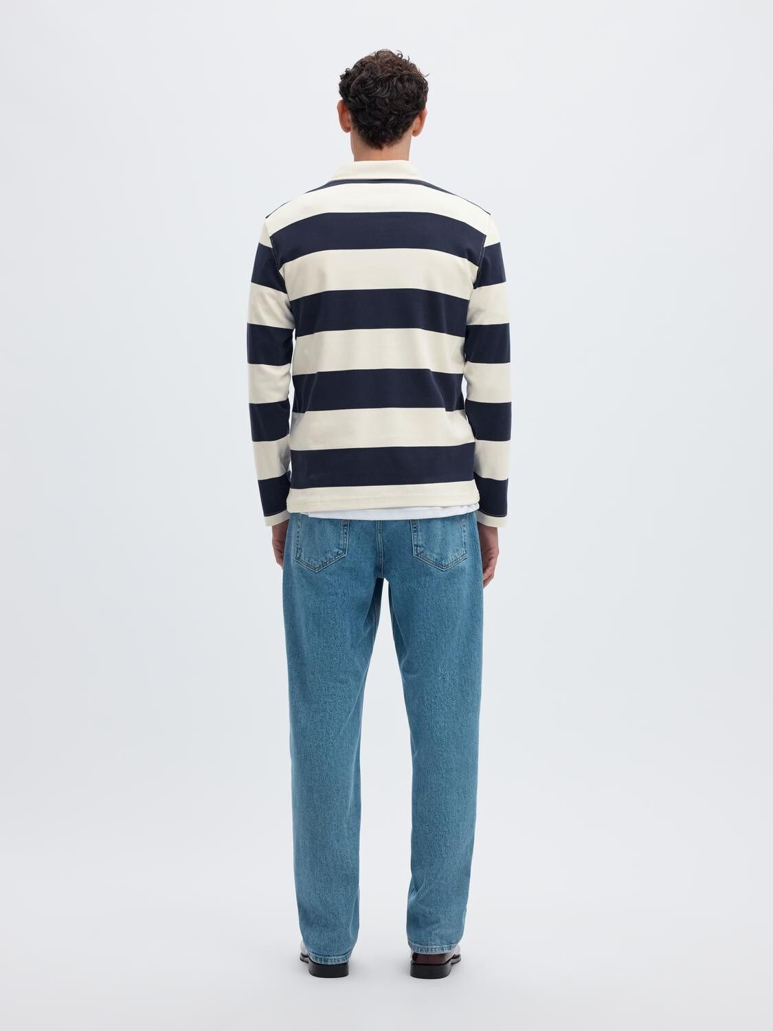 Slmcasper Ls Stripe Polo