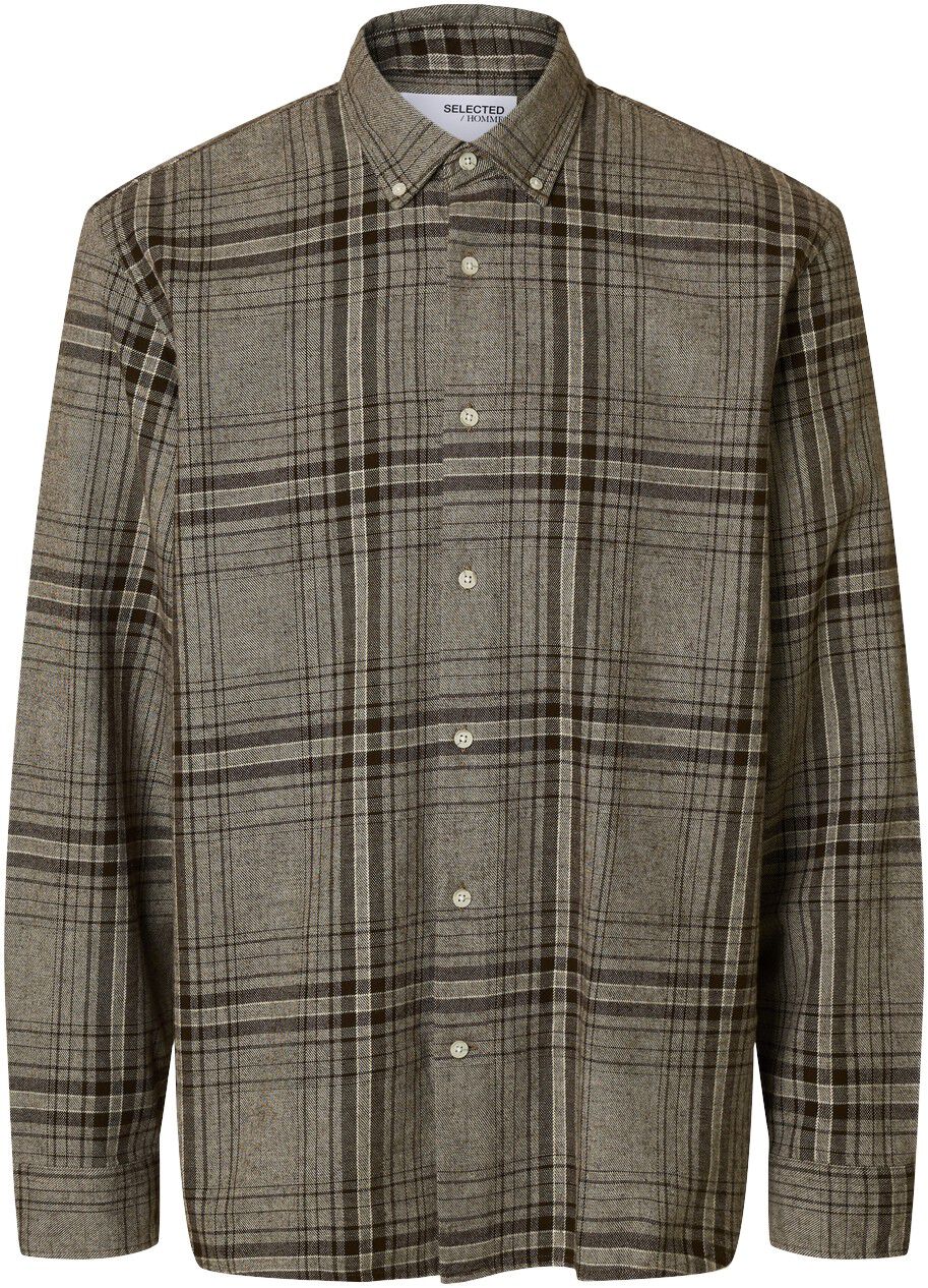 SLHREGNOAH MIX BDWN LS SHIRT CAMP