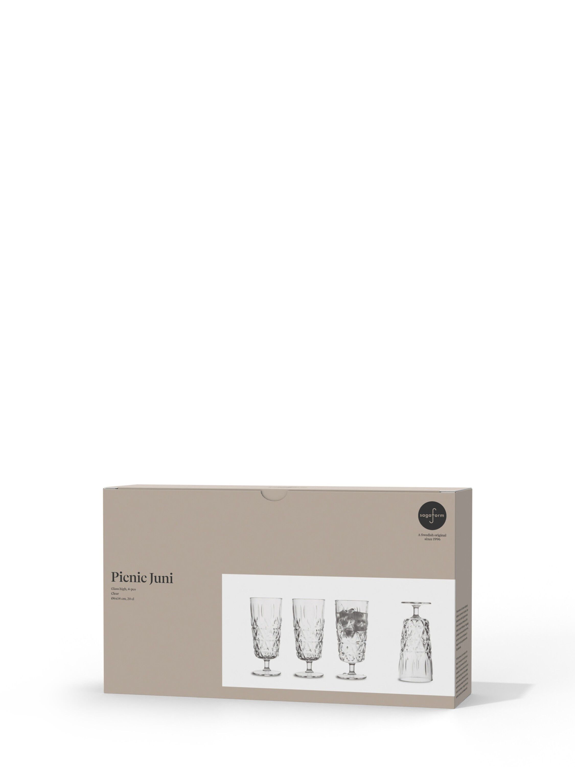 Picnic Juni glass high, 4-pcs (6) Clear
