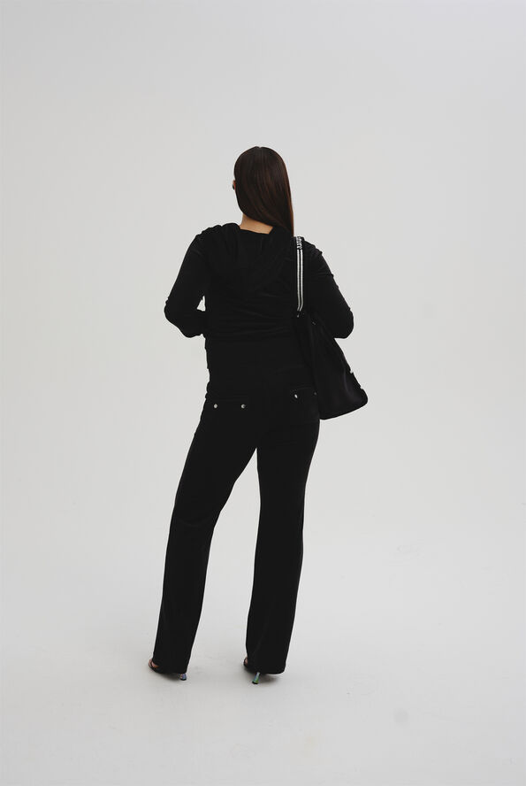 Del Ray Classic Velour Pant Pocket Design