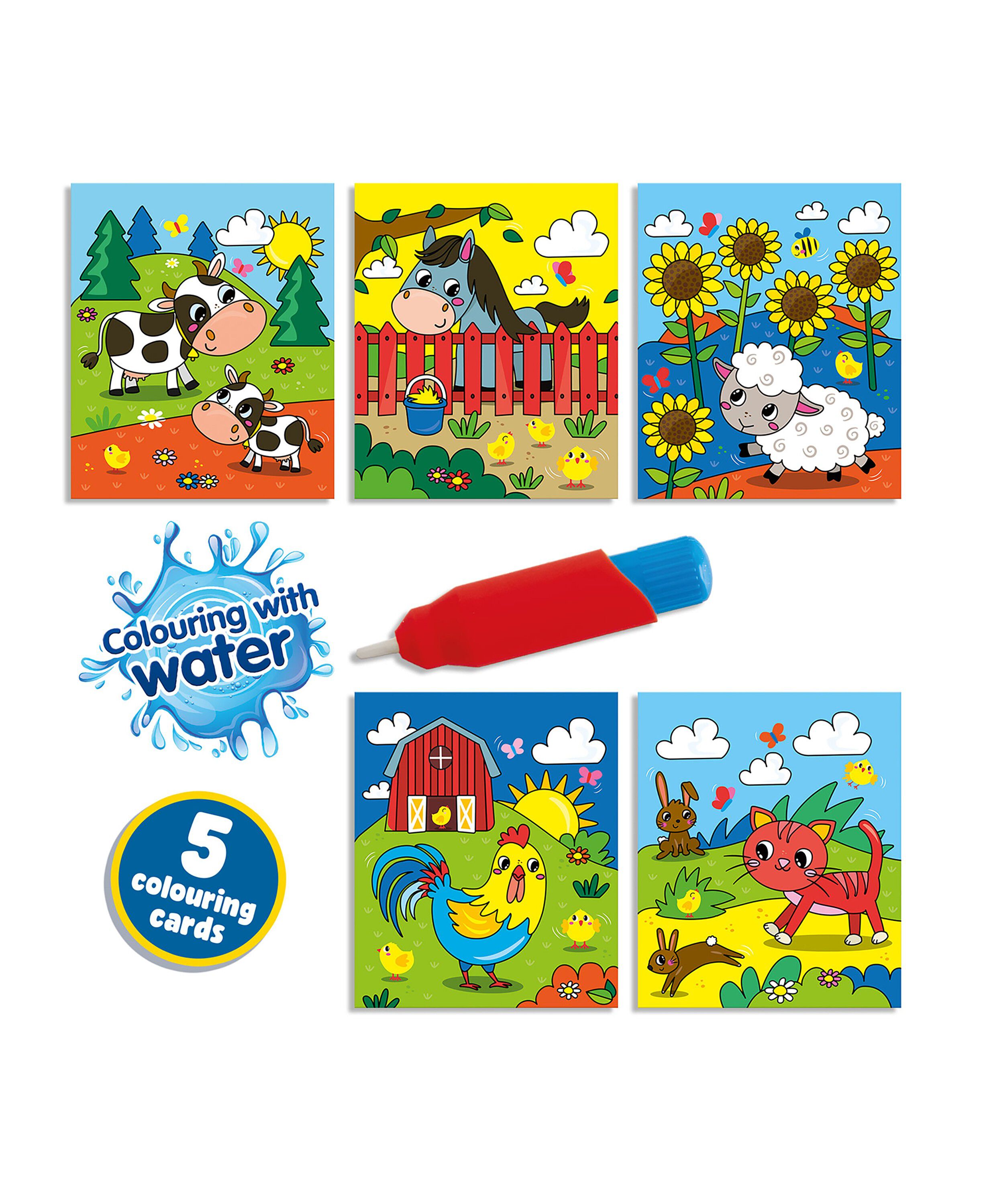 SES Creative - Farv med vand - Bondeg&aring;rd malebog