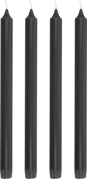 Kronlys Aia 30 cm 4 stk. Svart Stearin