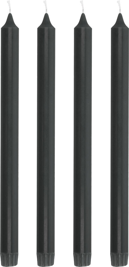 Kronlys Aia 30 cm 4 stk. Svart Stearin