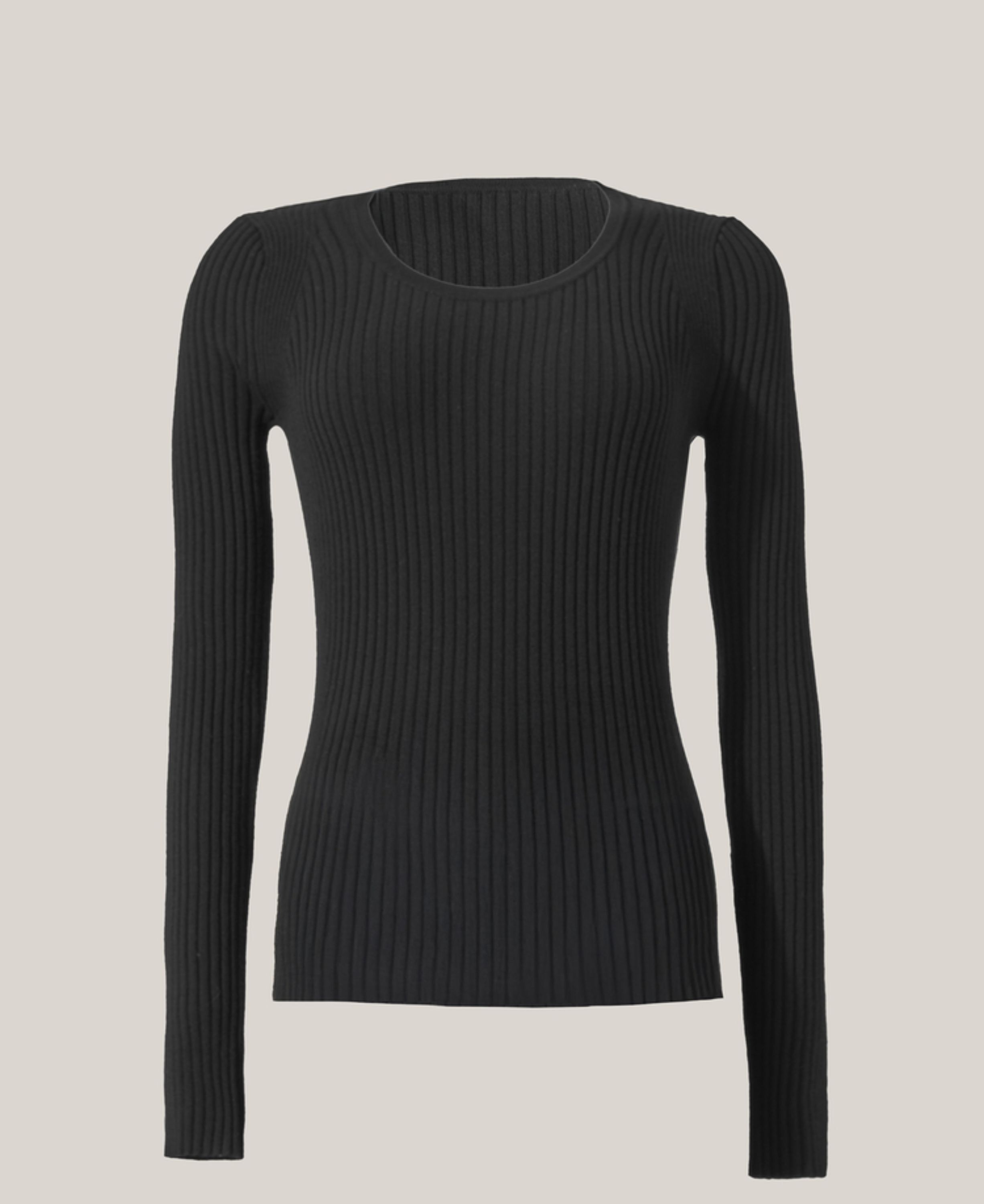 Fine Merino Rib Top L. Sleeves