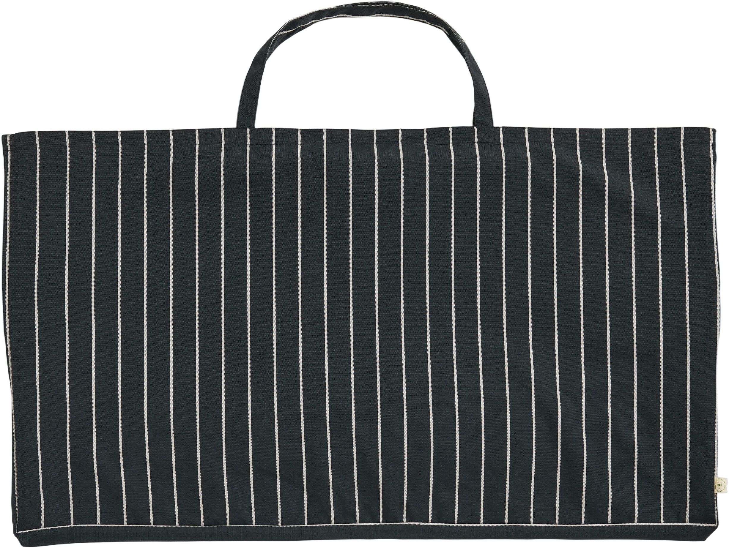 Outdoor Market Folding Sofa - Black with beige stripe -