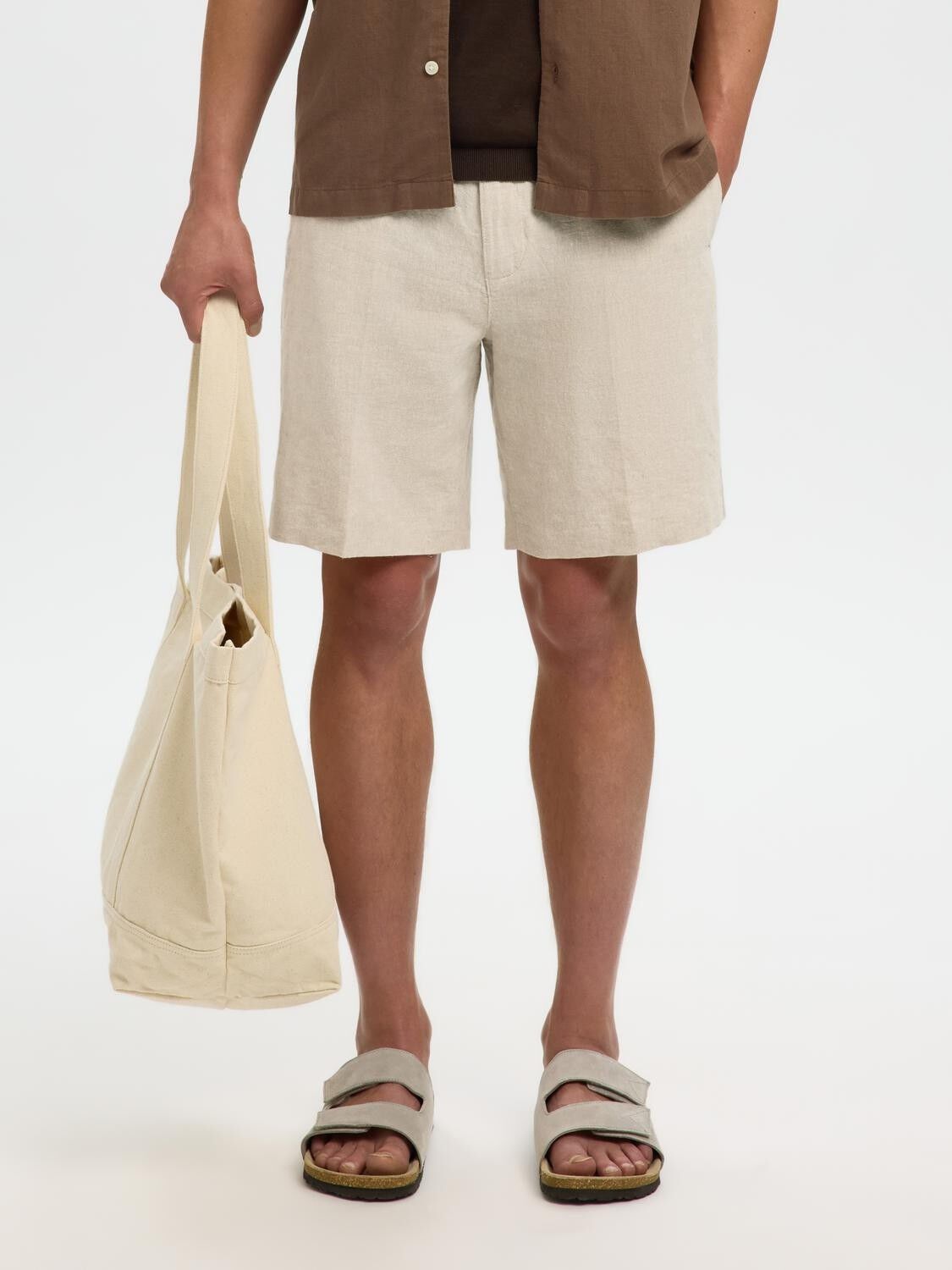 Slmregular-Leroy Linen Bld Shorts Noos