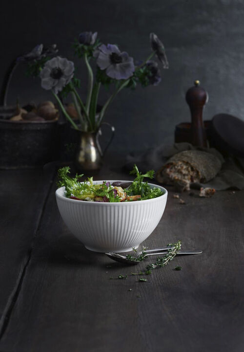 "Skål Plissé 1,65 liter 20 cm Vit"