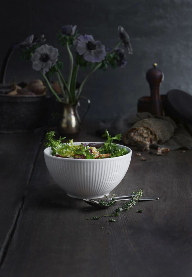 "Skål Plissé 1,65 liter 20 cm Vit"