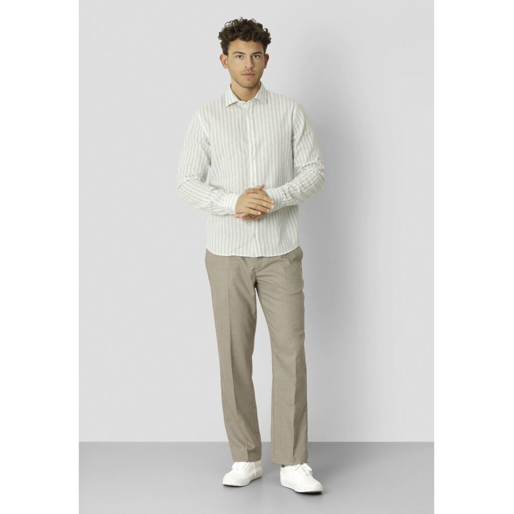 Jamie Cotton Linen Striped Shirt LS