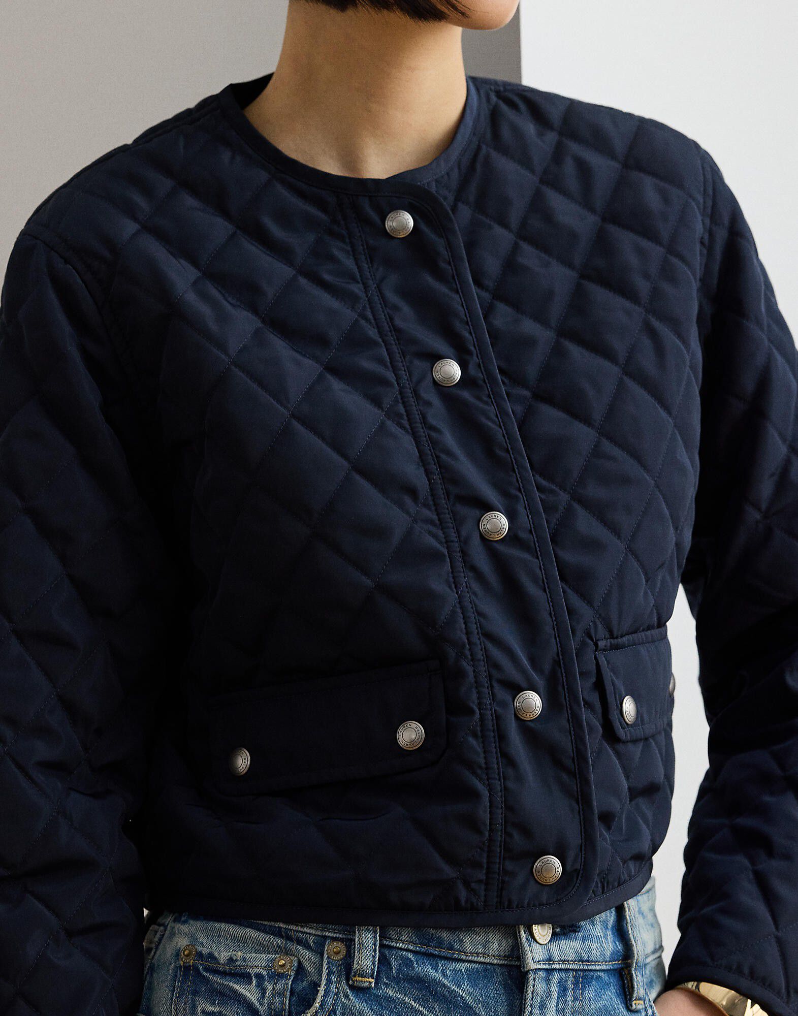 Diamond-Quilted Cropped Jacket