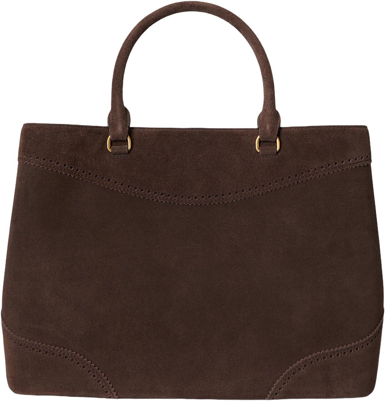 Perforated Suede Large Marcy Satchel