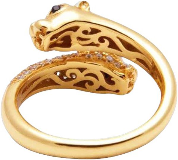 Twisted Sterling Silver Panther Ring in Gold