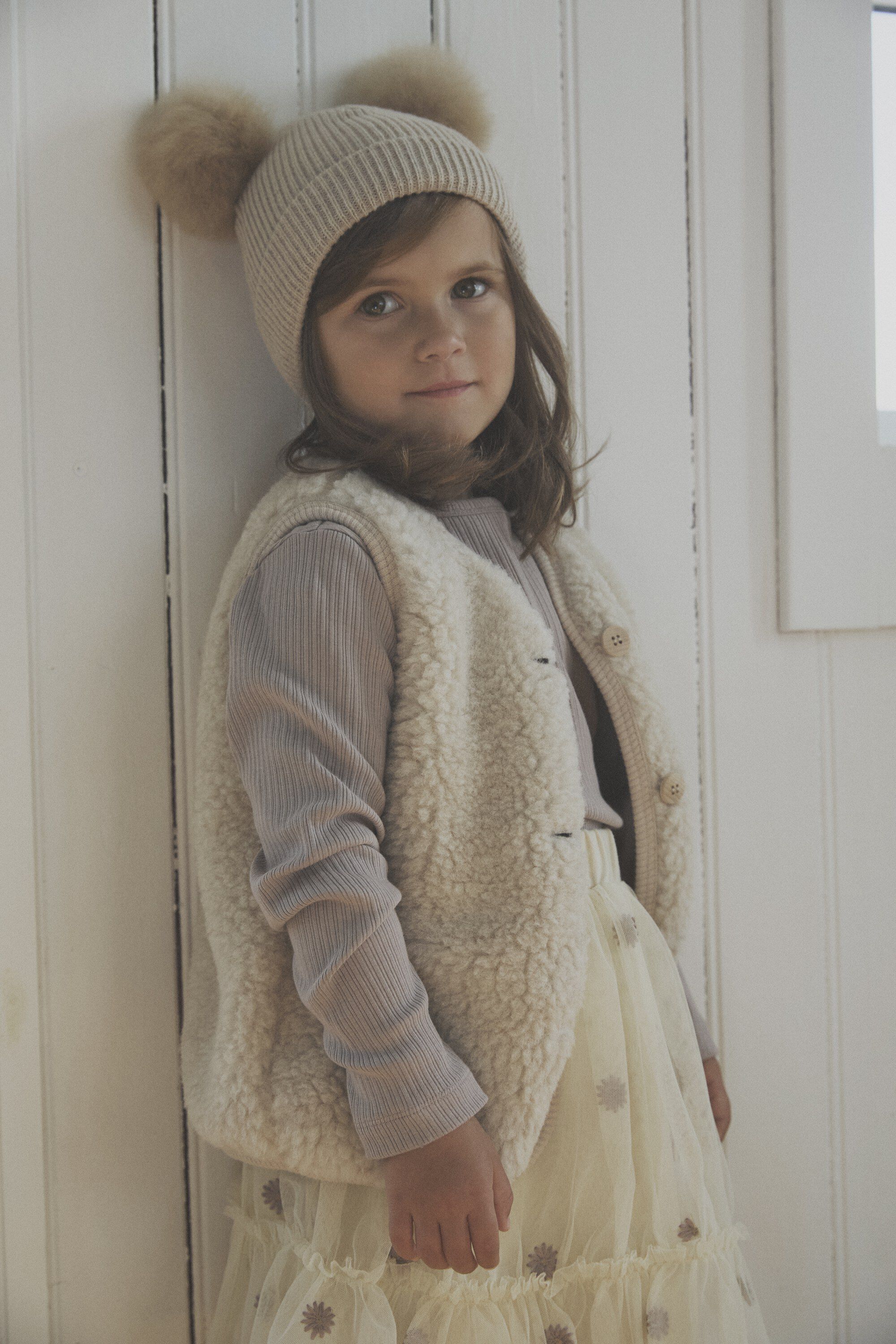 Beanie Wool Knit Pompoms