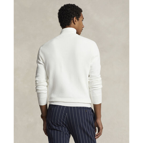 Mesh-Knit Cotton Quarter-Zip Sweater