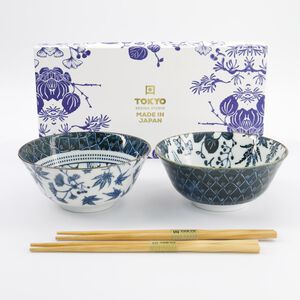 Flora Japonica Tayo Giftset 2pcs w/chopst. 15.2x6.7cm Crane