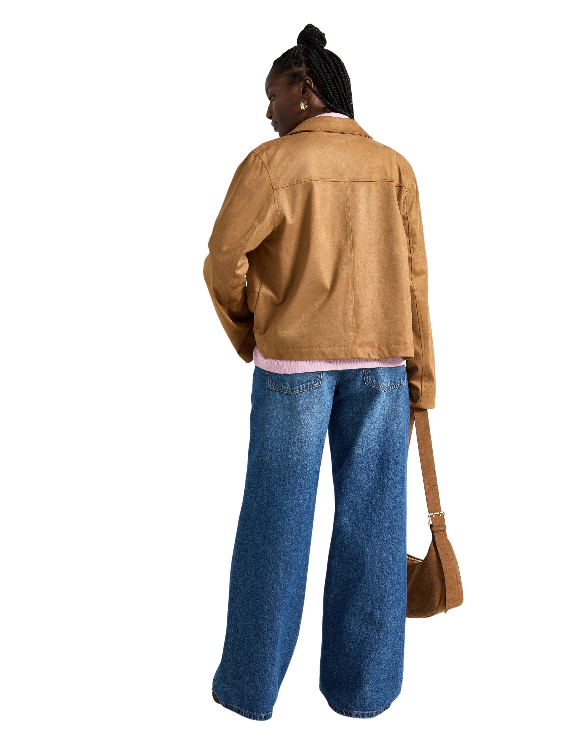 Jacket in imitation suede with butt