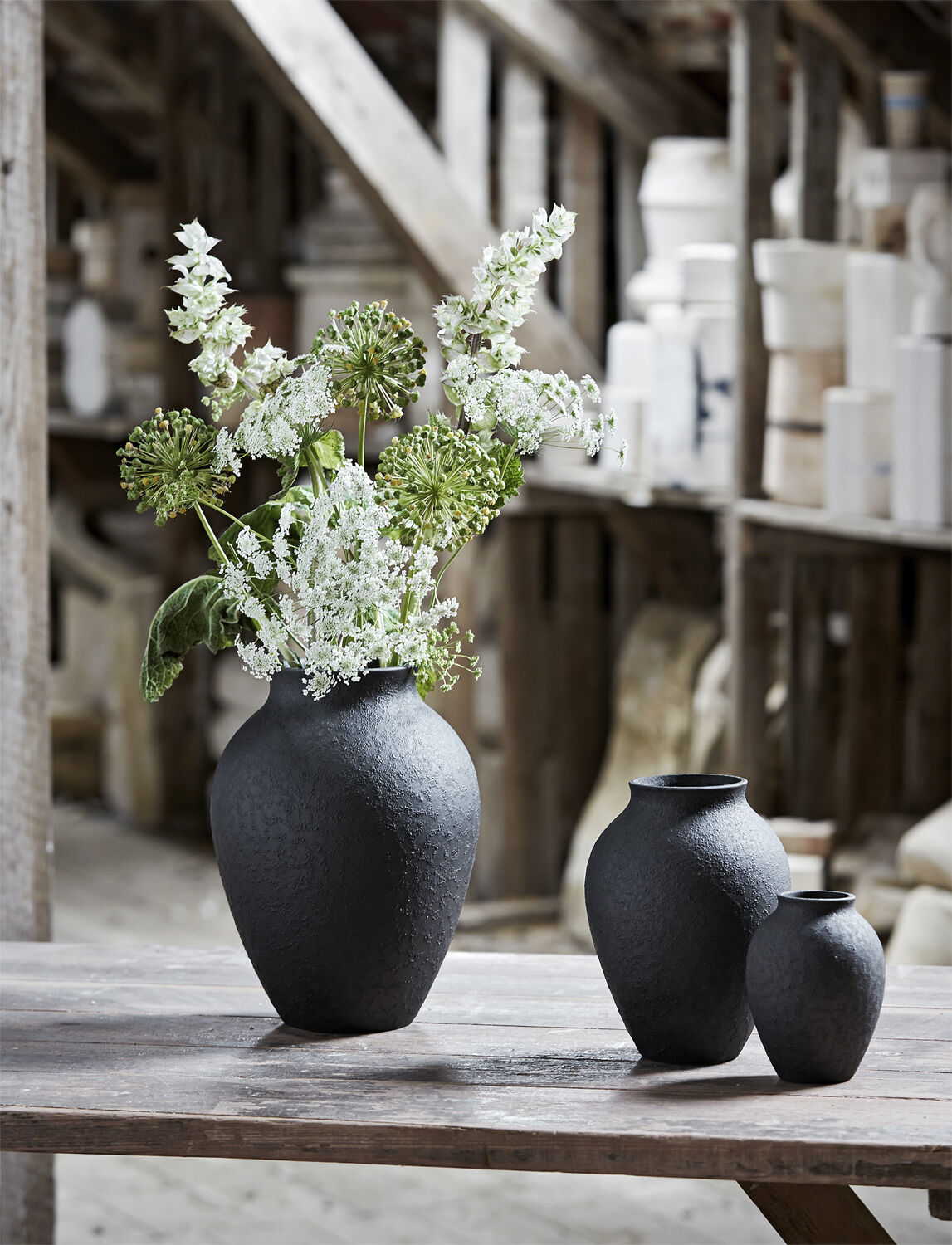 Knabstrup vase H 12.5 cm black