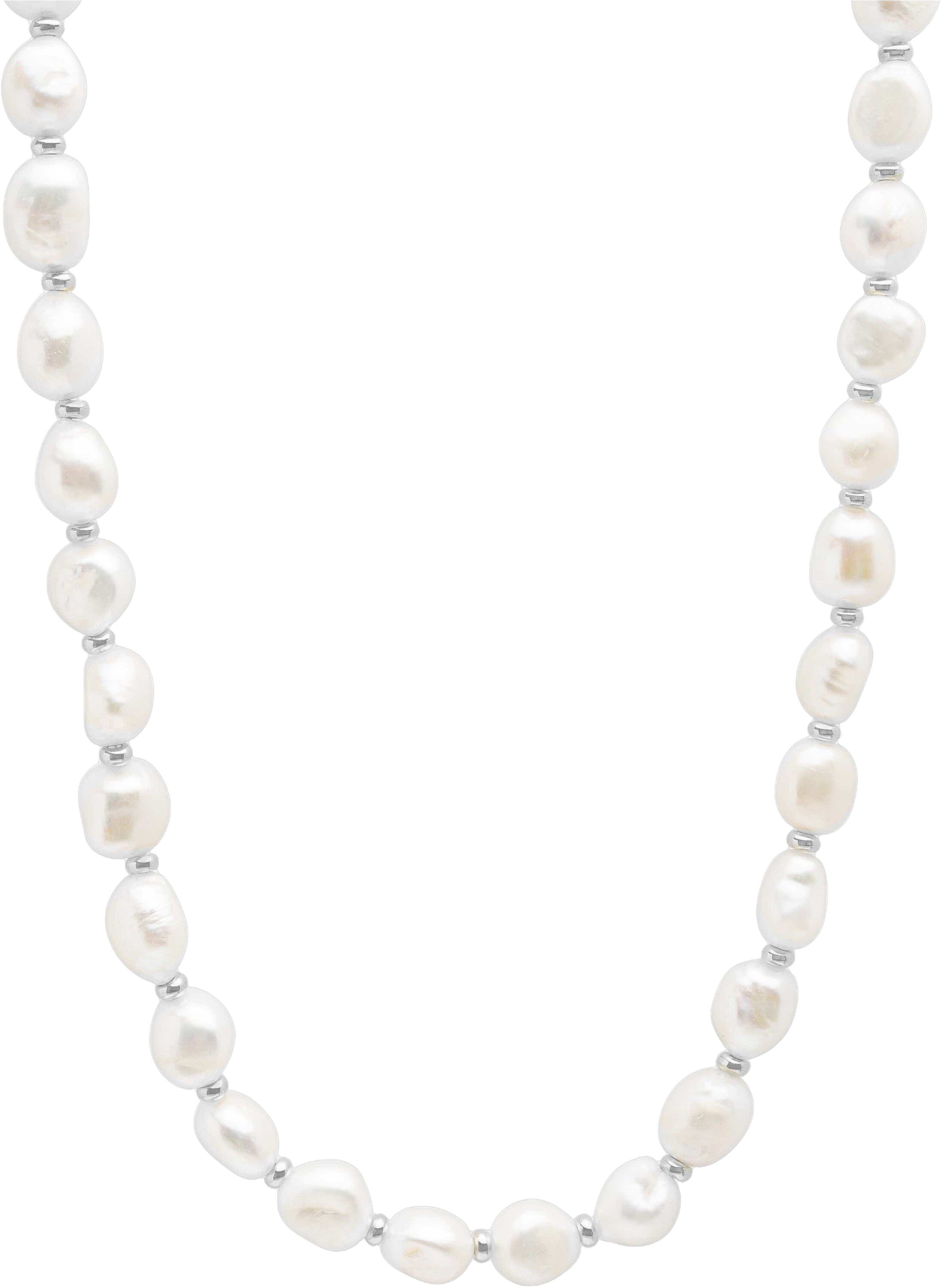 Men's Baroque Pearl Necklace with Silver