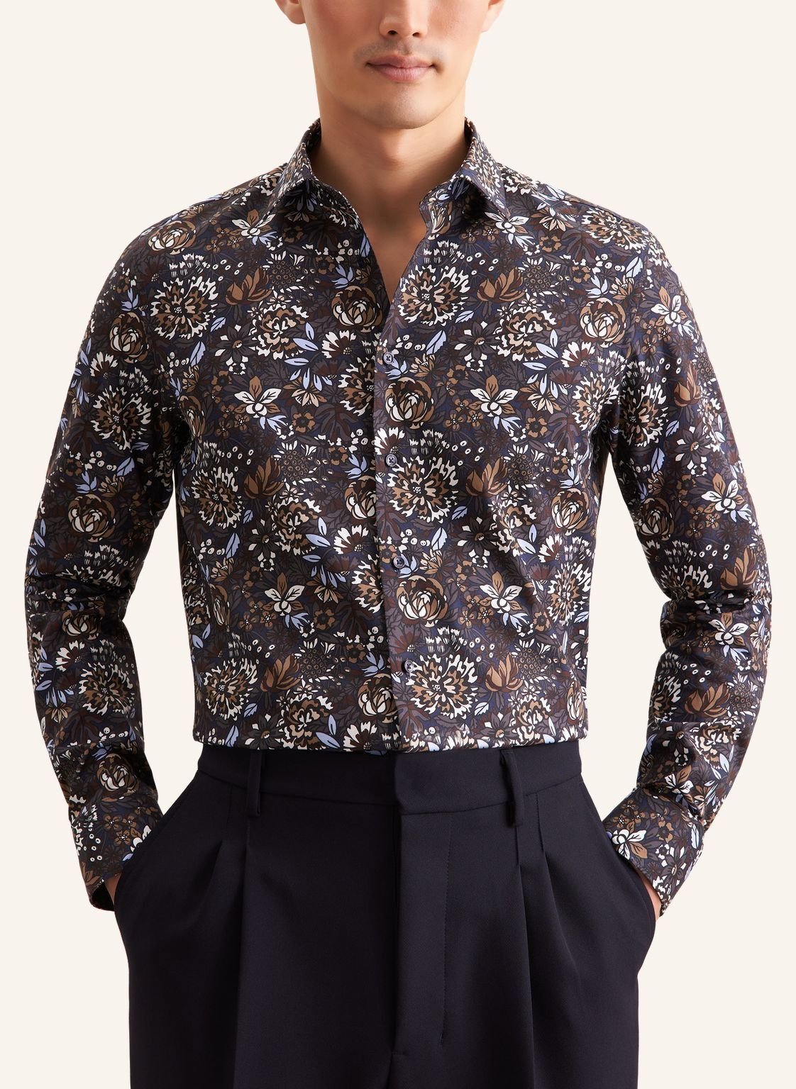 Business shirt Slim 1/1 Kent-Collar Floral
