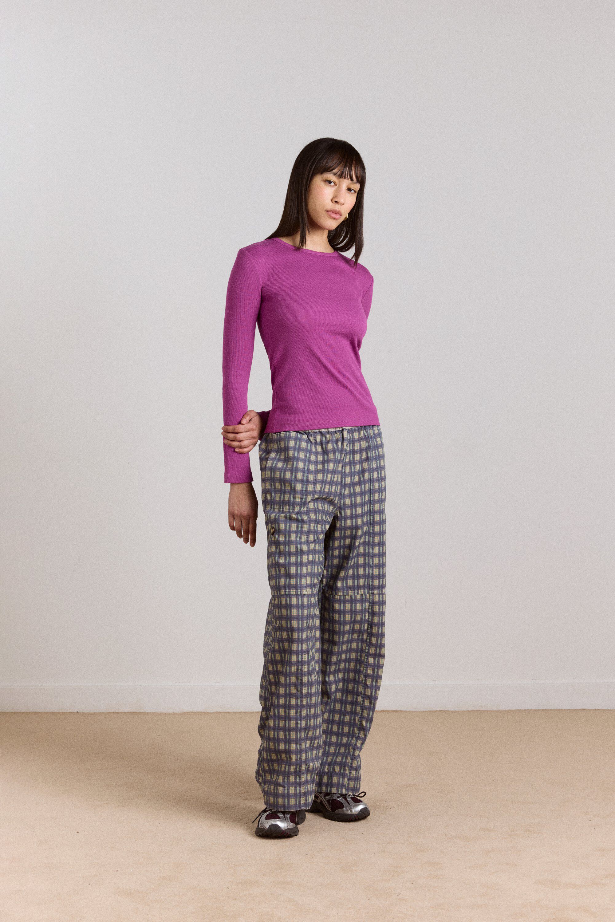 MANON LAYERED LS TOP - CHOC/MAGENTA