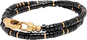 Black Onyx Heishi Wrap Bracelet