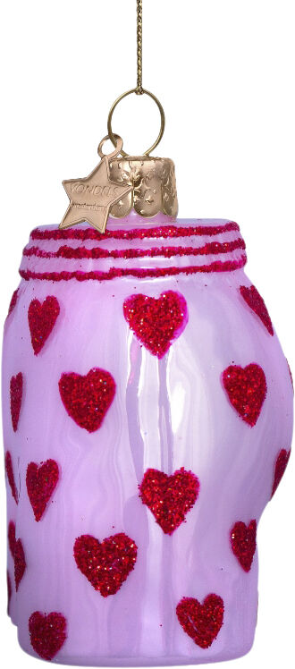 Ornament glass soft pink opal boxer shorts H7. 5cm