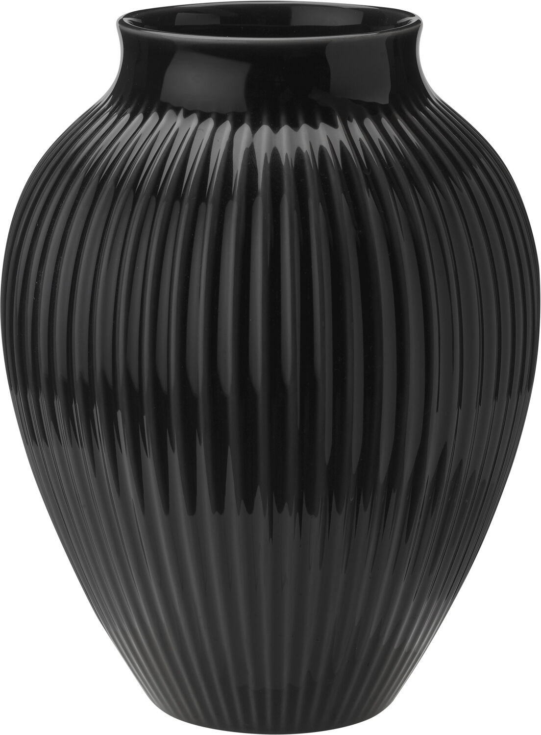 Knabstrup vase H 27 cm ripple black