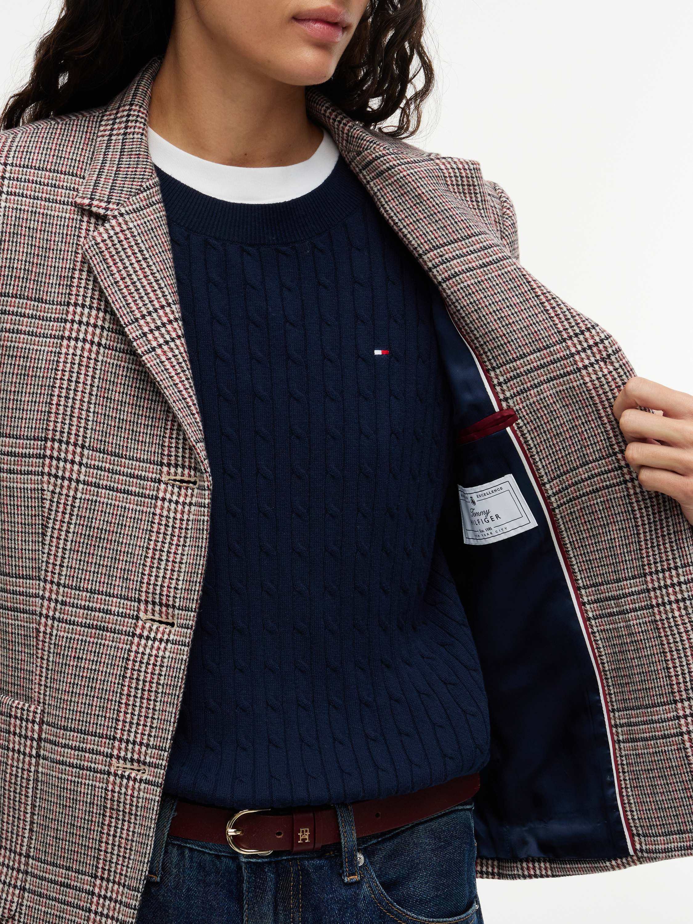 Regular Fit Wool Blend Check Blazer