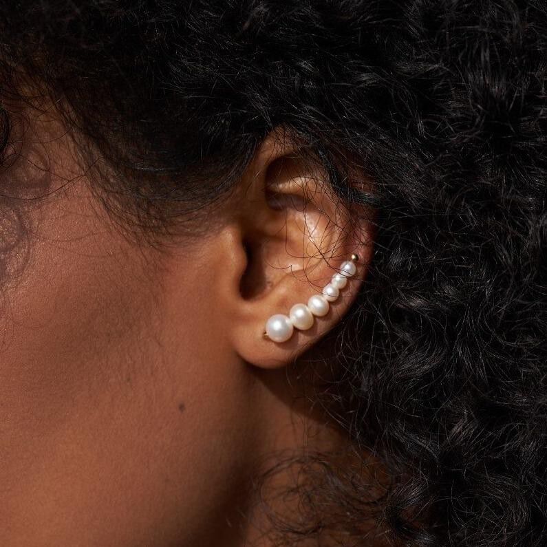 Aura earclimbers large - Silver