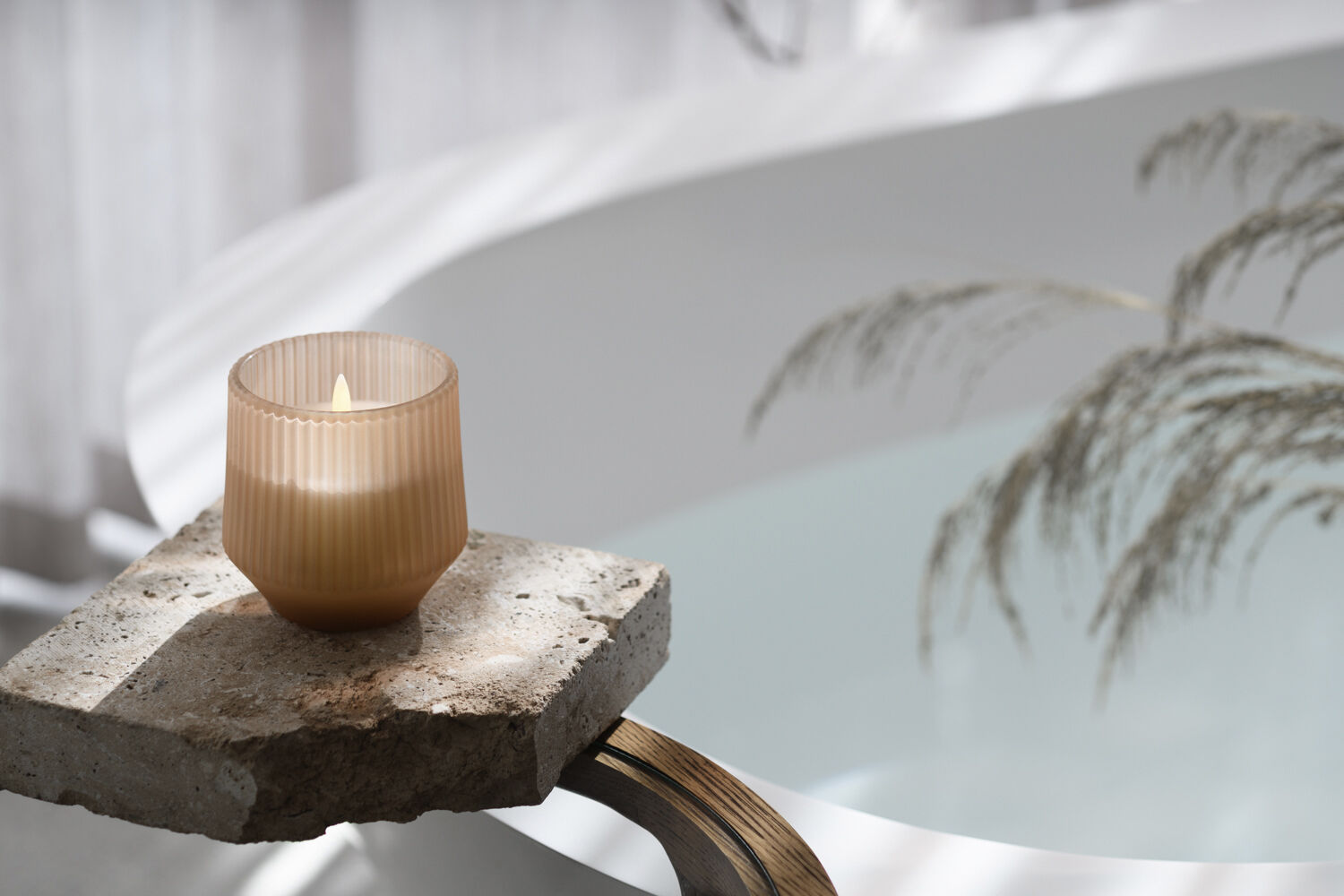 Scented wax glass candle, Uplift, Beige, 8,5x9,5 cm *