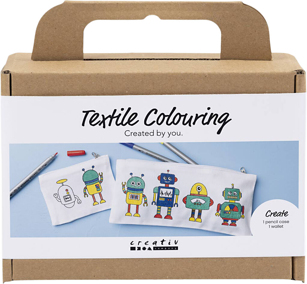 Mini DIY Kit Tekstilfarvel&aelig;gning, Robot