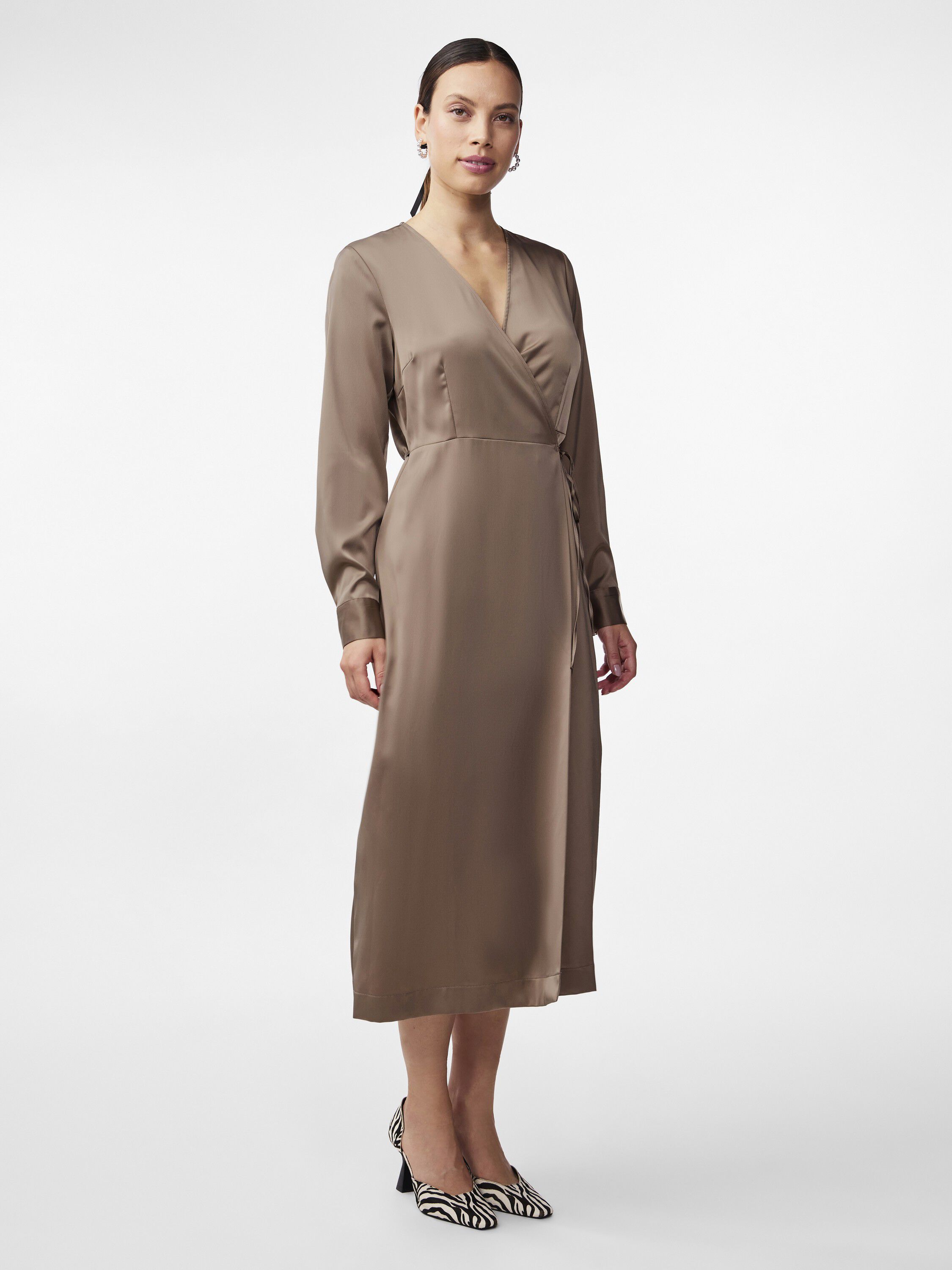YASPELLA LS WRAP MIDI DRESS S. NOOS
