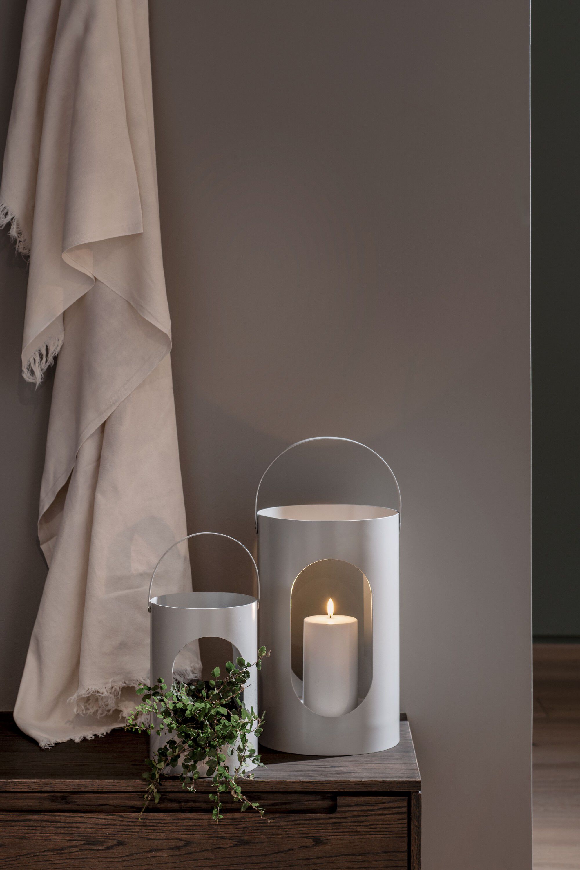 Light house lantern, Big, Light grey, 22x35 cm