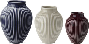 Knabstrup mini vase 3 Stk ripple berry, sand, dark blue