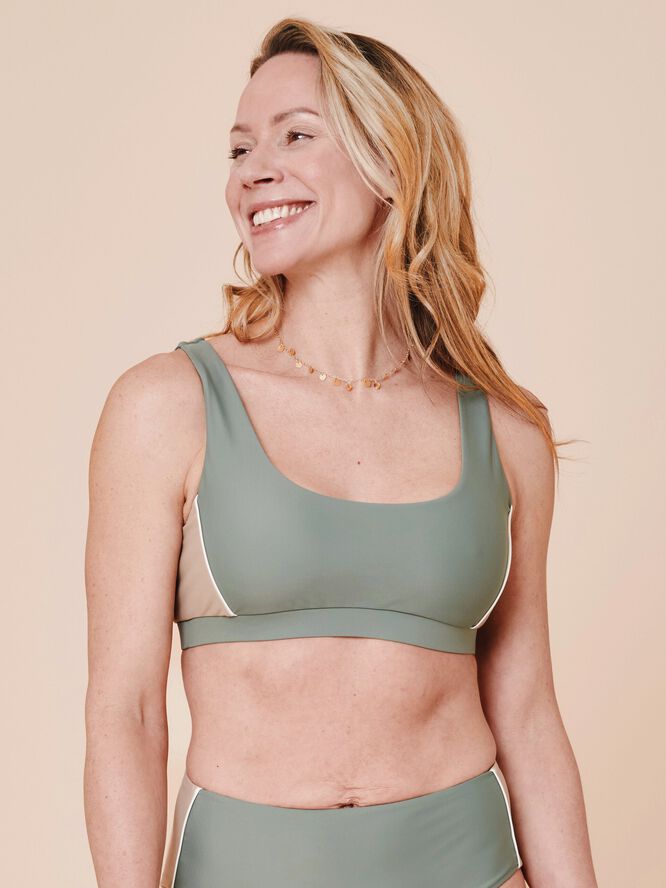 Agung Colorblock sporty bikini top - Nero