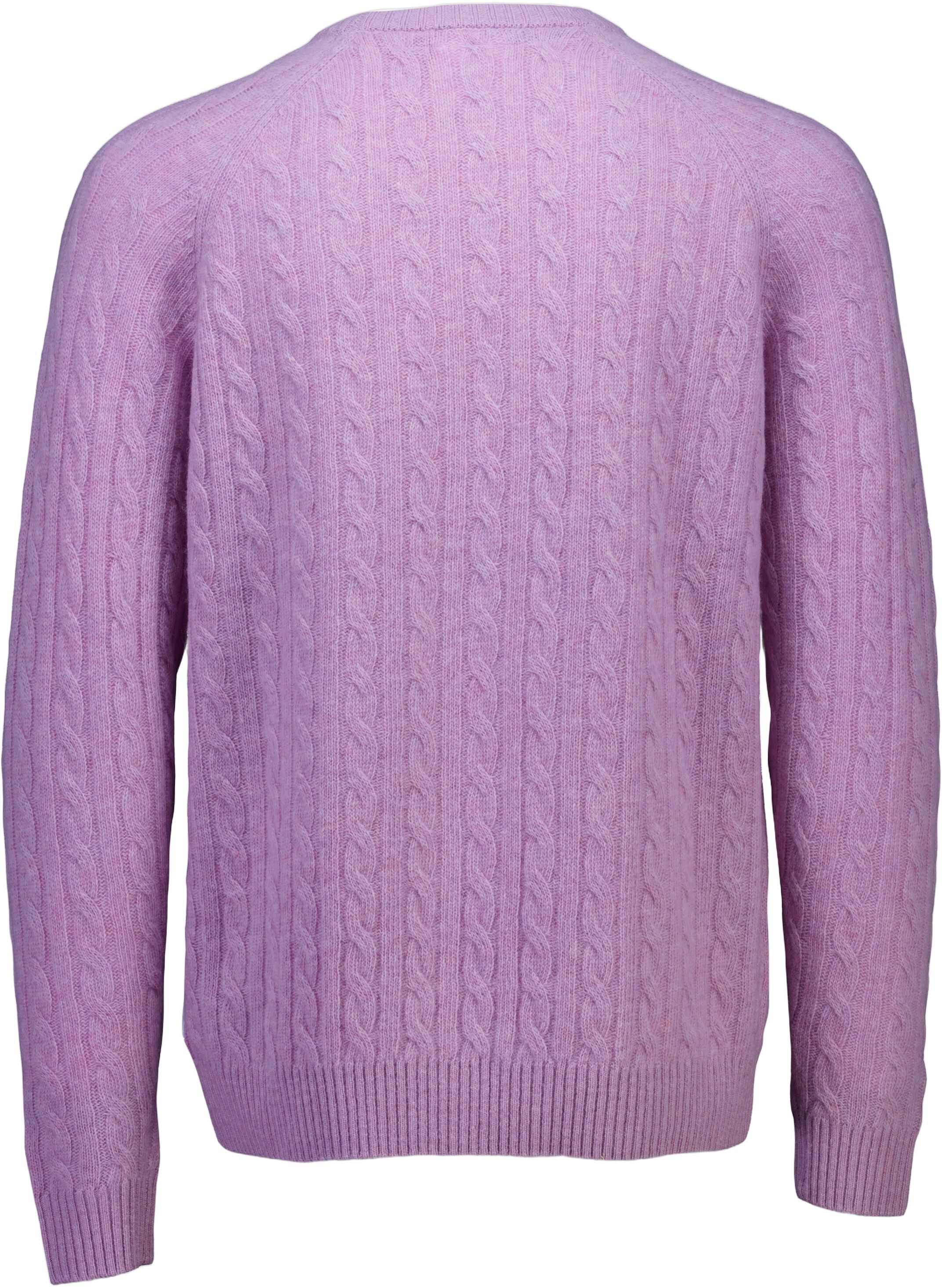 Lambswool raglan cable o-neck
