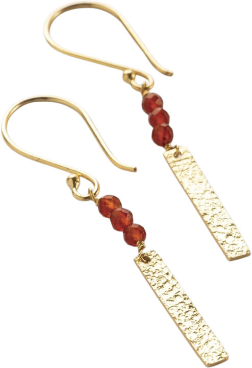 Bar Carnelian Earrings GP