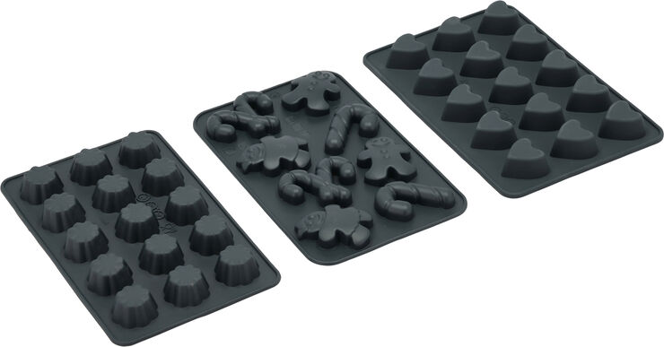 Sjokoladeformer 3 deler Grå si